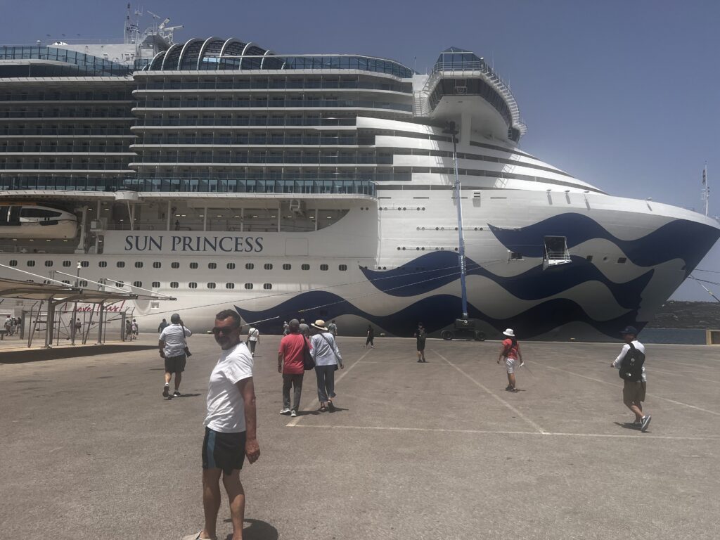 the Sun Princess at port in Crete